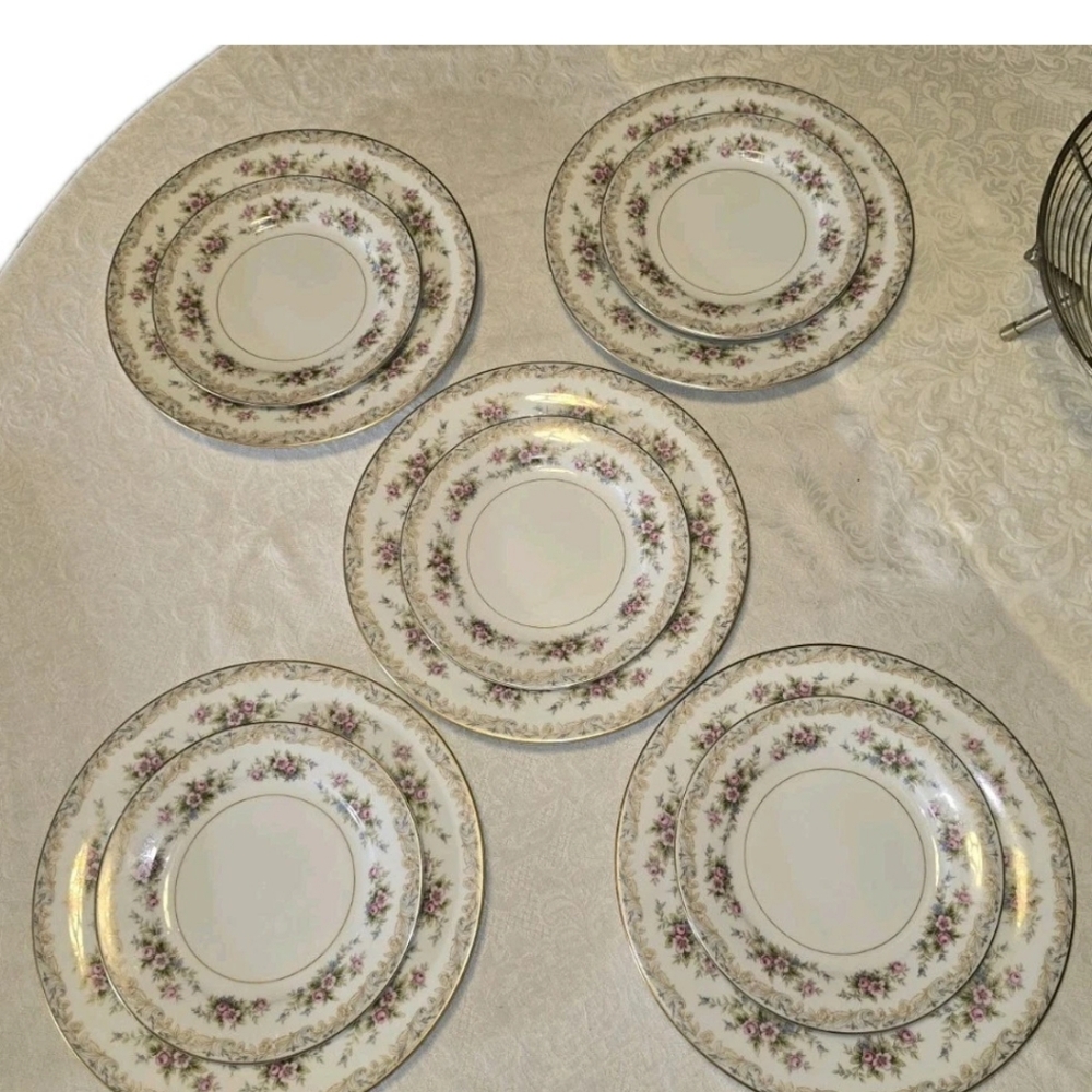 Noritake Somerset China SET of 5 Dinner/Salad Plates 10pcs